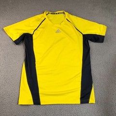 Adidas Shirt Mens Medium Yellow Climacool Sportswear Outdoor Athletic logo