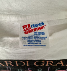 Mardi Gras T Shirt L Andrea Mistretta Art New Orleans Magic Vtg 1995 White