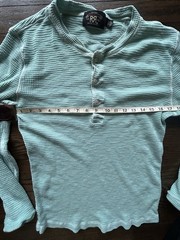 RRL Ralph Lauren Men’s Green Waffle Knit Henley Shirt Long Sleeve Size L