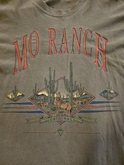 Vtg 90s PSI Single Stitch T-Shirt Mo Ranch Wolves Desert Faded Distressed Large