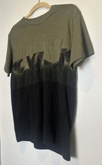 CSG Men’s Color Block Palm Leaf T-Shirt Size Med Olive Black Soft Cotton Blend