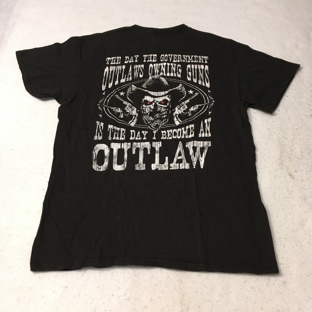 outlaws guns Club Support Shirt large With An Attitude, Biker black