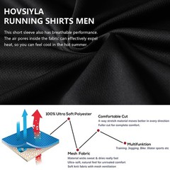 5 Pack Running Shirts Men Sport Tops Dry Fit Gym Wicking Athletic T Shirts Br…