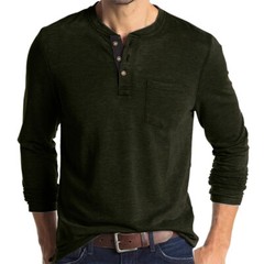 Zonbailon men’s t-shirt solid color crew neck men’s base shirt long sleeve