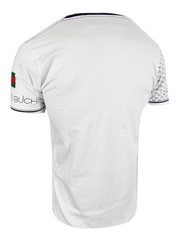 Mens T-Shirt Bucheli Italian Baroque Logo Stripe Gold Tiger Slim Fit Crew Neck