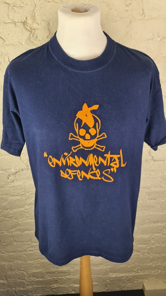 rare SEVENTY SEVEN ‘Environmental Defences’ Men’s T-Shirt Size: Large VERY GOOD