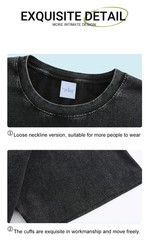 Oversized washed Heavyweight 100% Cotton T-Shirt Vintage Wash Blank Tee S-XXL