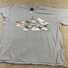 Vintage Nike Air Jordan T-Shirt Men Sz XL Sneaker History Y2K Graphic Tee Gray