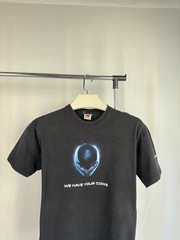 Y2K Alien Graphic T Shirt Black Sci Fi Cyber Tee We Have Your Cows Size :M Rare