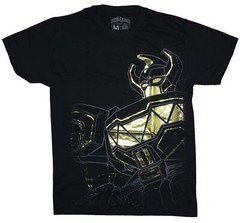 Mighty Morphin Power Rangers Mens T-Shirt- Gold Foil Megazord