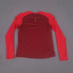 Nike Shirt Mens M Red Running Dry Miler Long Sleeve Dri-Fit Mesh Performance