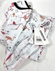 Men’s T-Shirt Free Planet Small Fun Flamingo Prints White Short Sleeve Stretch