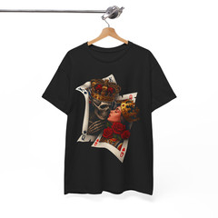 King And Queen Gothic Love Skeleton Kiss Playing Cards T-Shirt