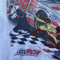 Vintage 90s NASCAR Looney Tunes Kevin Harvick All Tuned Up Chase Authentics AOP