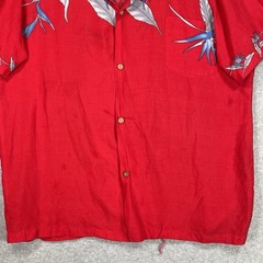 Vintage Paradise Found Shirt XL Red Floral Lightweight Beach Rayon USA Hawaiian