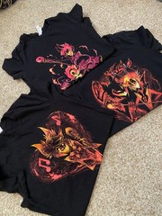 Lot of 3 Hazbin Hotel Alastor and Nifty Shirts Fitted Medium Women ONE FLAW