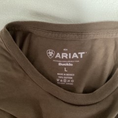 Ariat Mens Brown Graphic T-Shirt Large Buckle Exclusive Land of the Free Flag