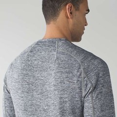 Lululemon Surge Long Sleeve Henley Sz Medium Space Dye Camo Black Dark Slate