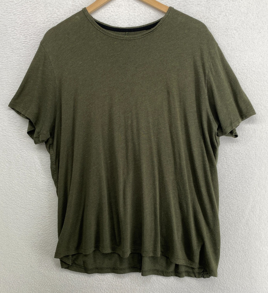 RAG & BONE Shirt Mens XL Classic Tech Jersey Tee Slub Short Sleeve Green