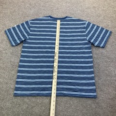 Lucky Brand Shirt Mens Medium Blue Stripe Tee Tagless Cotton Jersey Sample