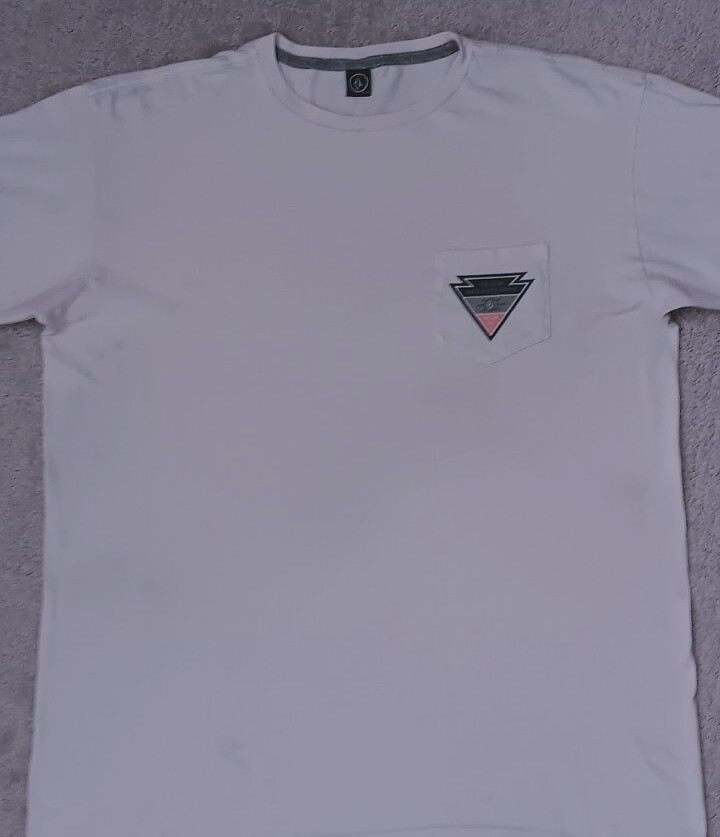 Volcom Manufacturing Front Pocket T Shirt _ Size XL_ discoloration as shown
