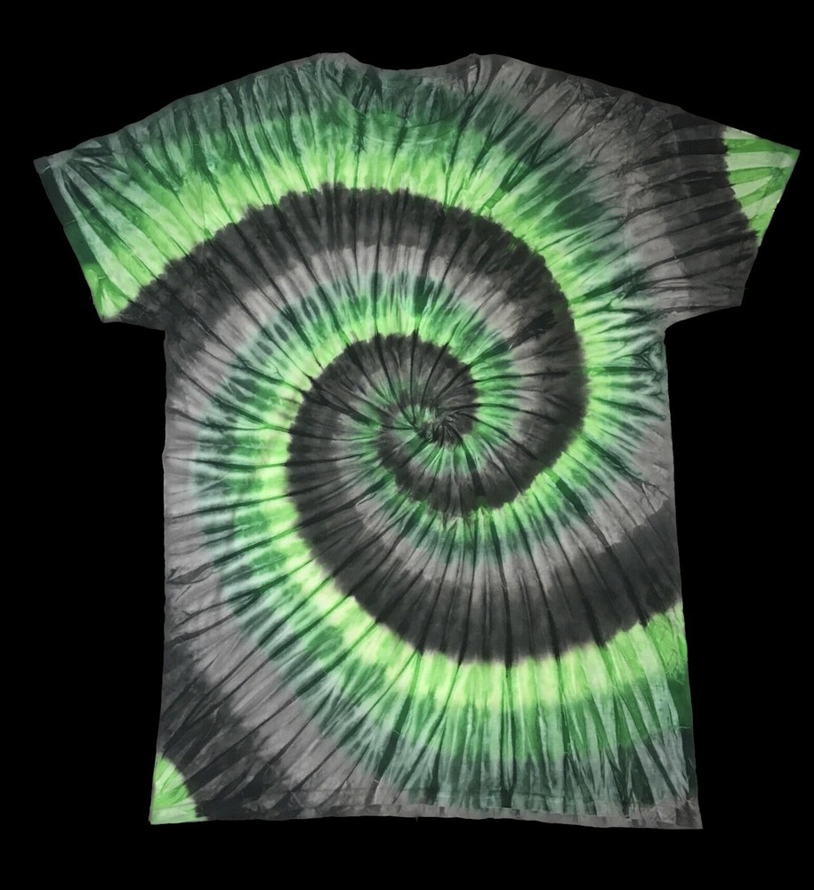 *New* 2XL – Sm Handmade Tie Dye, Lime Graphite Double Spiral, Crew or V-Neck