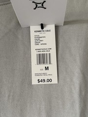 Kenneth Cole Medium Active Tech T-Shirt Alps Gray Stretch $49