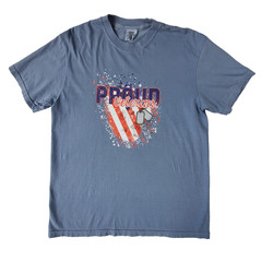 Comfort Colors Proud Veteran Graphic T Shirt Blue Patriotic Large