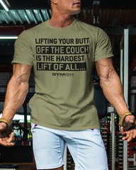 081. Gymish Lifestyle Weightlifting Funny Workout Gym T-Shirt for Men