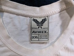 Avirex T-Shirt Mens Size XXL Off White Y2K Crest Sky Kings Logo 2XL Hip Hop