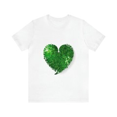 Shamrocks inside Heart T-Shirt #003 (2023) Unisex Jersey Short Sleeve Tee