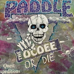 Vintage 90s Paddle Ocee River Shirt L Tie Dye Skull River Tennessee Rafting