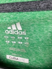 Adidas Size Medium Mens Tee Shirt Climalite Green Short Sleeve Crew Neck