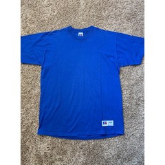 Vintage Russell Athletic Made In USA High Cotton Solid Royal T Shirt Size Large