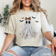 Halloween Lace Ghost Shirt, Cute Floral Ghost Shirt, Spooky Fall Floral, 203651