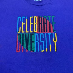Vintage 90s Hanes Celebrate Diversity Colorful Streetwear Graphic T-Shirt Large