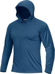 Men’s UPF 50+ Sun Protection Hoodie Lightweight Long Sleeve Fishing Hiking Shirt