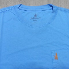JOHNNIE O Mens M MEDIUM T SHIRT SUN LINE MALIBLU BLUE GRAPHIC SHORT SLEEVE GOLF
