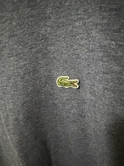 Lacoste Blue V-Neck Lightweight Pima Cotton Jersey Crocodile Logo Men’s L