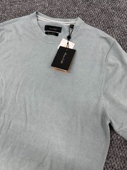 Porter & Ash Men’s Small Mint Green Knit Ribbed Trim Viscose Crew Neck Shirt