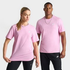NEW NIKE SPORTSWEAR CLUB T-SHIRT – Pink with White embroidered NIKE Swoosh logo