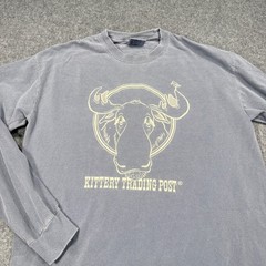 Comfort Colors Kittery Trading Post Moose Graphic Long Sleeve T-Shirt Blue M