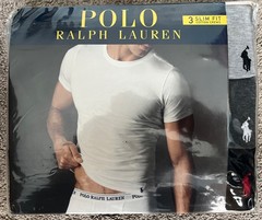 Polo Ralph Lauren Men’s Slim Fit Crew-Neck 3 Pack Undershirts T-Shirts – Size M