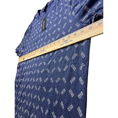 Michael Kors Men’s Allover Print Indigo Blue White Shirt Tee Size Large L New