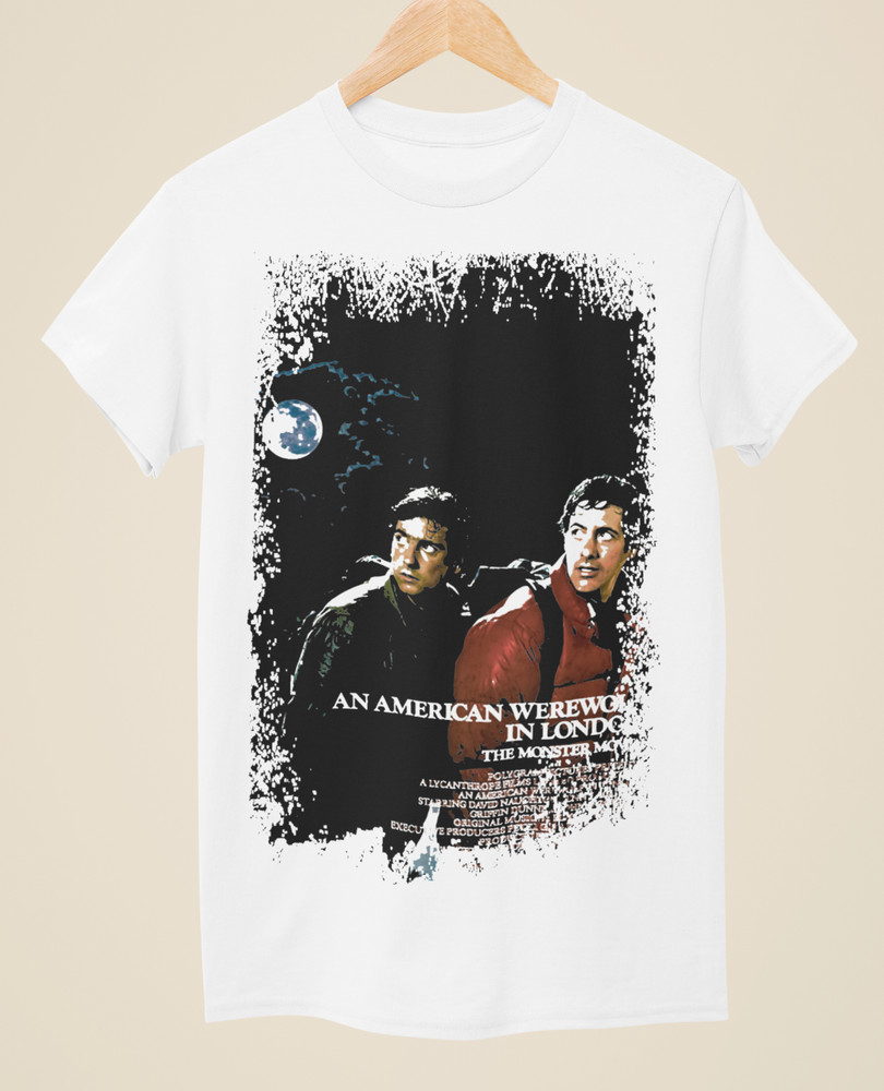 An American Werewolf in London – Movie Poster Inspired Unisex White T-Shirt