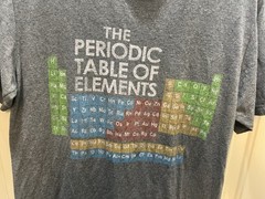 Size Medium Periodic Table of Elements Gray T Shirt Science Geek Chemistry