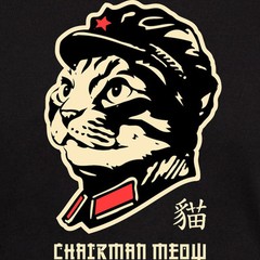 CafePress Chairman Meow Outlined Dark T Shirt 100% Cotton T-Shirt (200403770)