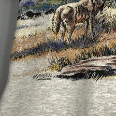 VTG 90s San Segal California Redwoods Native American Horse Nature T-shirt L USA