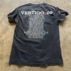 VINTAGE U2 Vertigo Tour 2005 Graphic T-shirt Mens Small Black Short Sleeve