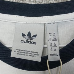 Adidas Shirt Mens XL White 3-Stripes Trefoil Originals Crew Neck Casual T-Shirt